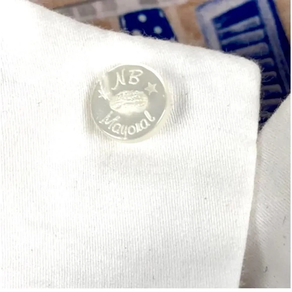 Mayoral Nautical Landscape Baby Dress Cotton Cap Sleeves Button Down Closure 12m